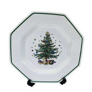 Nikko Christmastime Octagonal Plate 11" Fine China Dishwasher Safe Japan